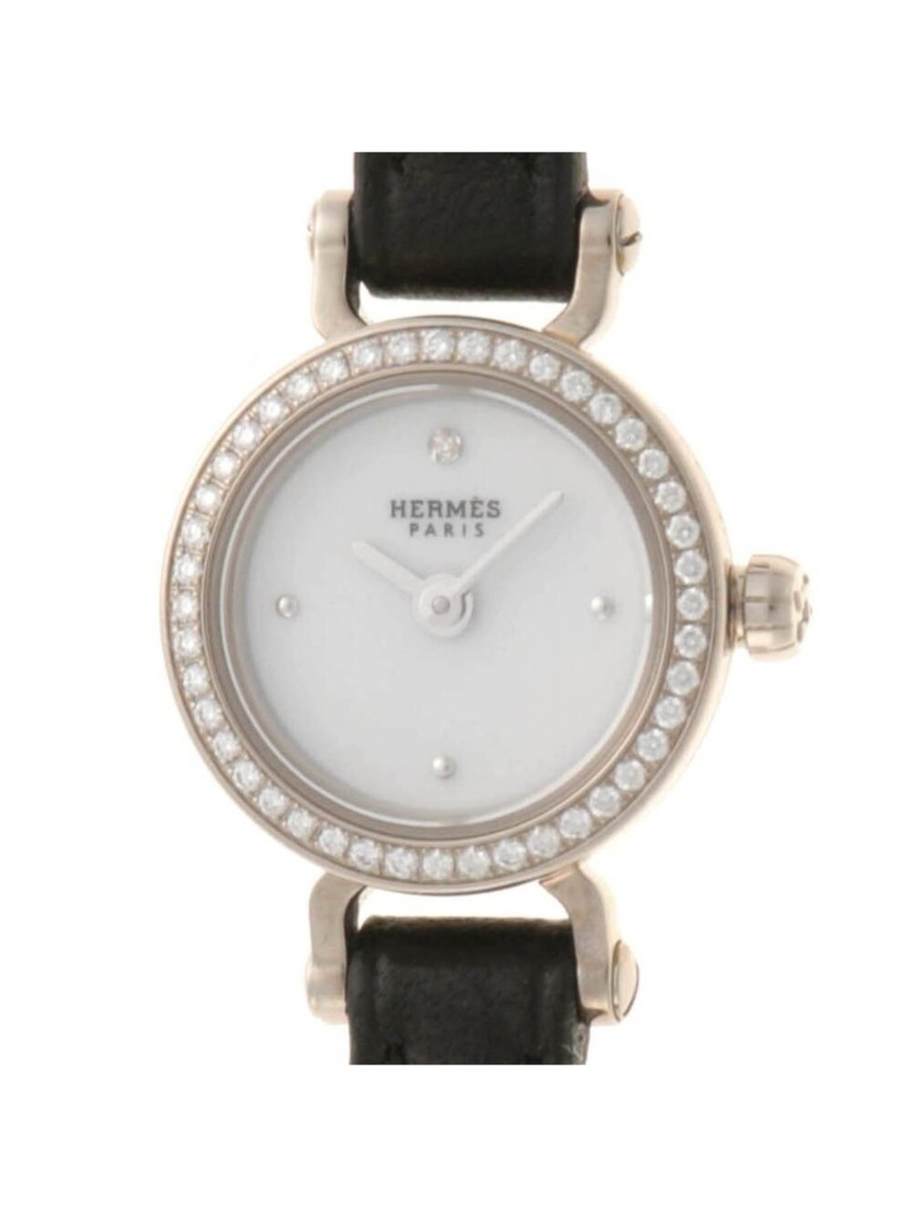 Hermes Faubourg Watch Stainless Steel White